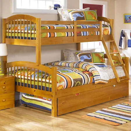 Casual Full Over Full Bunkbed with Trundle